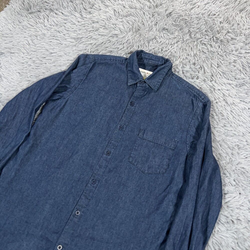 Hedley Bennett Shirt Small Blue Button Up Chambray Workwear Pocket Casual Mens